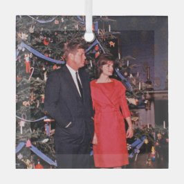 Kerstboom President John Kennedy & Jacqueline Glas Ornament