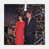 Kerstboom President John Kennedy & Jacqueline Glas Ornament (Achterkant)