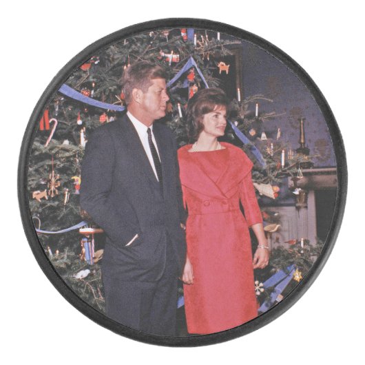 Kerstboom President John Kennedy & Jacqueline Hockey Puck (Voorkant)