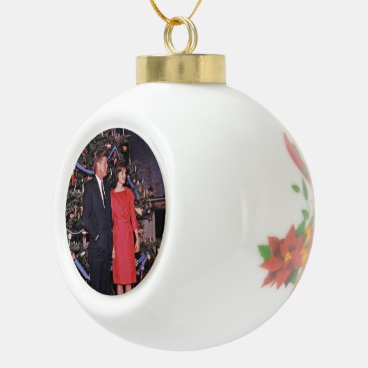Kerstboom President John Kennedy & Jacqueline Keramische Bal Ornament (Rechts)