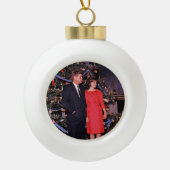 Kerstboom President John Kennedy & Jacqueline Keramische Bal Ornament (Voorkant)