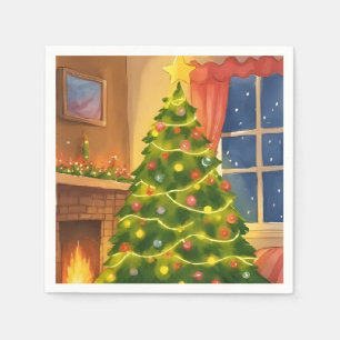 Kerstboom Prettig Kerst Schilderij Servet