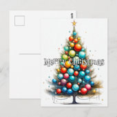 Kerstboom | Prettig Kerstfeest Briefkaart (Voorkant / Achterkant)