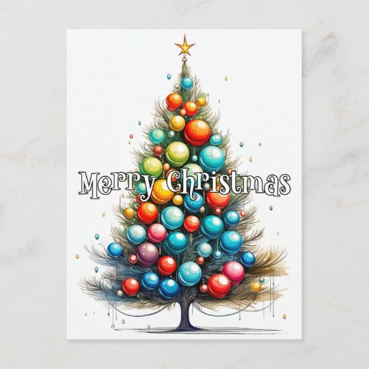 Kerstboom | Prettig Kerstfeest Briefkaart (Voorkant)