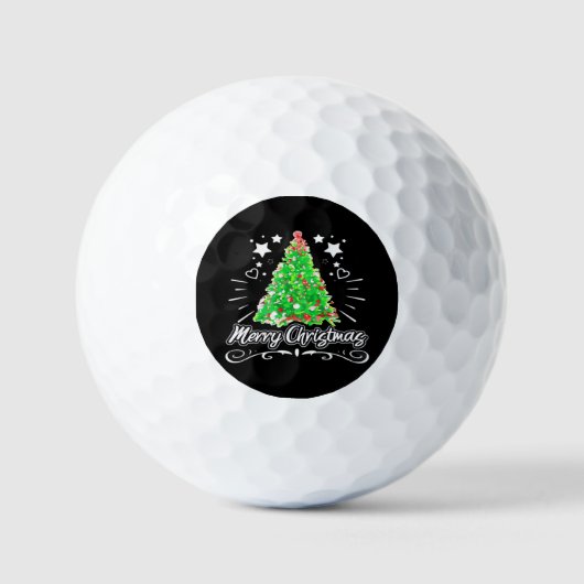 Kerstboom Prettig Kerstfeest Essentieel Golfballen (Voorkant)