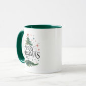 Kerstboom Prettig Kerstmis Koffiemok Mok (Voorkant links)