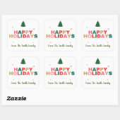 kerstboom Prettige feestdagen cadeaulabel Vierkante Sticker (Vel)