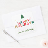 kerstboom Prettige feestdagen cadeaulabel Vierkante Sticker (Envelop)