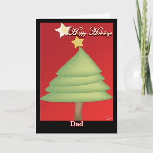 kerstboom Prettige feestdagen vader Bedankkaart (Voorkant)