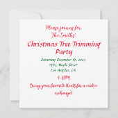 Kerstboom printuitnodiging  kaart (Achterkant)