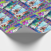 kerstboom Psychedelic Collage Cadeaupapier (Hoek)