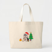 kerstboom, puppy dog en gift art grote tote bag (Voorkant)