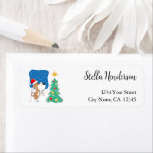 Kerstboom Puppy Dog Return Address Labels (Insitu)