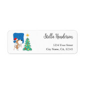 Kerstboom Puppy Dog Return Address Labels (Voorkant)