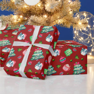 Kerstboom, Puppy, Kerstversiering, Warme Chocolade Cadeaupapier