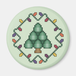 Kerstboom Quilt Square Cross Stitch Patroon Magneet