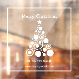 Kerstboom raamdecoratie wit raamsticker