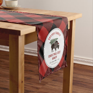 Kerstboom Ranch Buffalo Red Pset Santa Korte Tafelloper