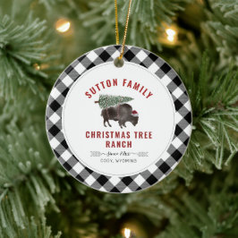Kerstboom Ranch Santa Buffalo Pset Pattern Keramisch Ornament