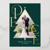 Kerstboom REAL FOIL Moderne Kerst Foto Kaart (Voorkant)