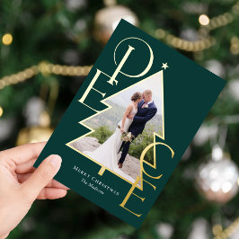 Kerstboom REAL FOIL Moderne Kerst Foto Kaart