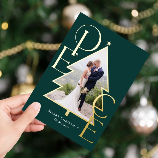 Kerstboom REAL FOIL Moderne Kerst Foto Kaart