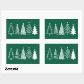 Kerstboom rechthoekige sticker (Vel)