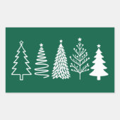 Kerstboom rechthoekige sticker (Voorkant)