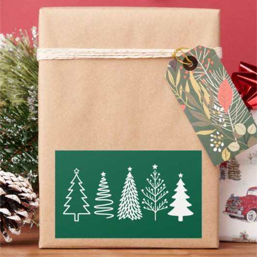 Kerstboom rechthoekige sticker (Feestdagen)