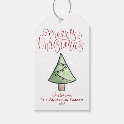 Kerstboom {RED} Cadeaulabel (Voorkant)