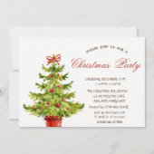 Kerstboom, Red Corporate Kerstparty Kaart (Voorkant)