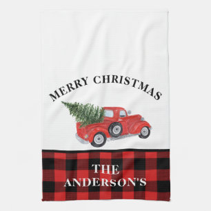  kerstboom Red Truck Theedoek