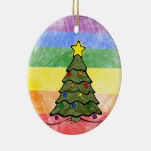 Kerstboom | Regenboog Ornament | Naam en jaar (Rechts)