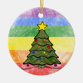 Kerstboom | Regenboog Ornament | Naam en jaar (Voorkant)