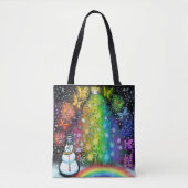 Kerstboom Regenboog van de Canvas tas van de feest (Voorkant)