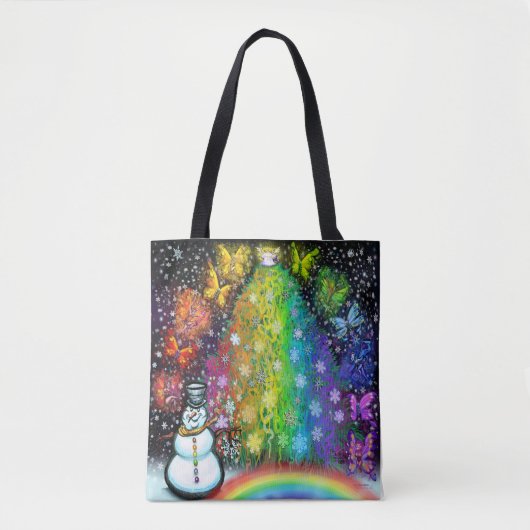 Kerstboom Regenboog van de Canvas tas van de feest (Voorkant)