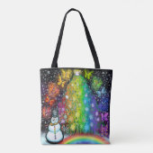 Kerstboom Regenboog van de Canvas tas van de feest (Achterkant)