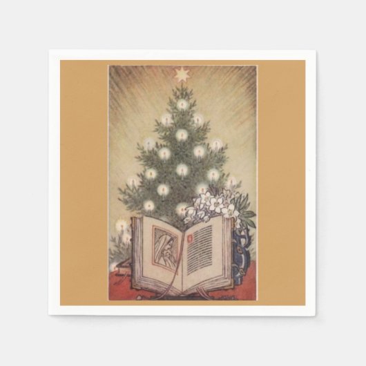 Kerstboom Religieus  Papier servetten (Voorkant)