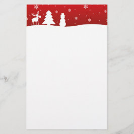 Kerstboom Rendier Sneeuwman Briefpapier