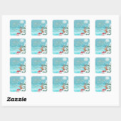 Kerstboom,Rendieren,Cadeaus Vierkante Sticker (Vel)