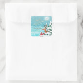 Kerstboom,Rendieren,Cadeaus Vierkante Sticker (Tas)
