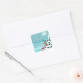 Kerstboom,Rendieren,Cadeaus Vierkante Sticker (Envelop)