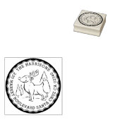 Kerstboom & rendieren Rond retouradres Rubberstempel (Gestempeld)