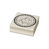 Kerstboom & rendieren Rond retouradres Rubberstempel (Stempel)