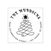 Kerstboom retour adres zelf-inking Custom Rubberstempel (Afrduk)