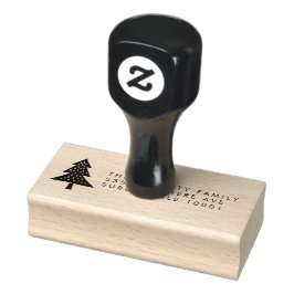 Kerstboom retouradres houten stempel