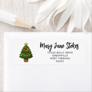 Kerstboom Retouradres Label | Festieve Holi