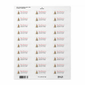 Kerstboom Retouradres met Moppige Katten Etiket (Full Sheet)