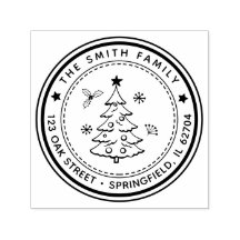 Kerstboom Retouradres Rubber Stempel