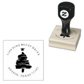 Kerstboom | Retouradres Rubberstempel (Gestempeld)